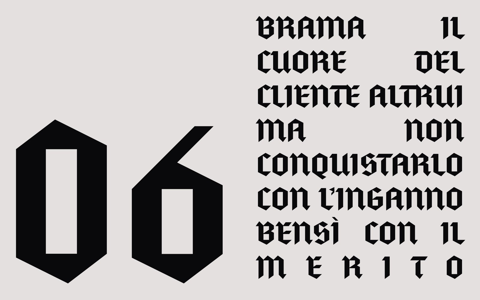 Divino Design comandamento 6 - tipografia concettuale designer freelance